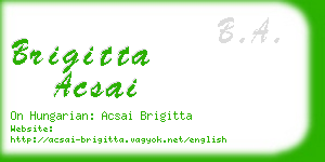 brigitta acsai business card